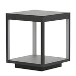 Open Frame LED Solar Post Light – Modern Square Pier-Mounted Outdoor Lantern