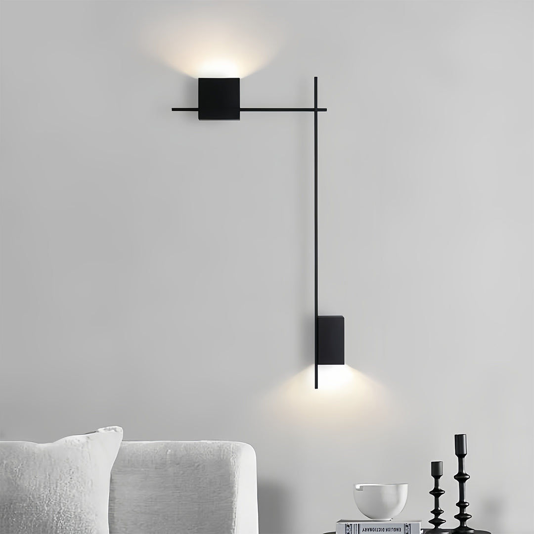 Modern Minimalist Rectangular LED Wall Sconce Set for Bedroom and Living Room