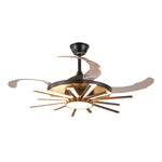 Modern Multi-Head Ceiling Fan with Integrated LED Light in Black or Gold