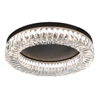Nero Round LED Flush Mount Ceiling Light with Crystal Accents