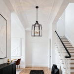 Artisan Iron Lantern Chandelier with Candle Bulbs for Vintage Interiors