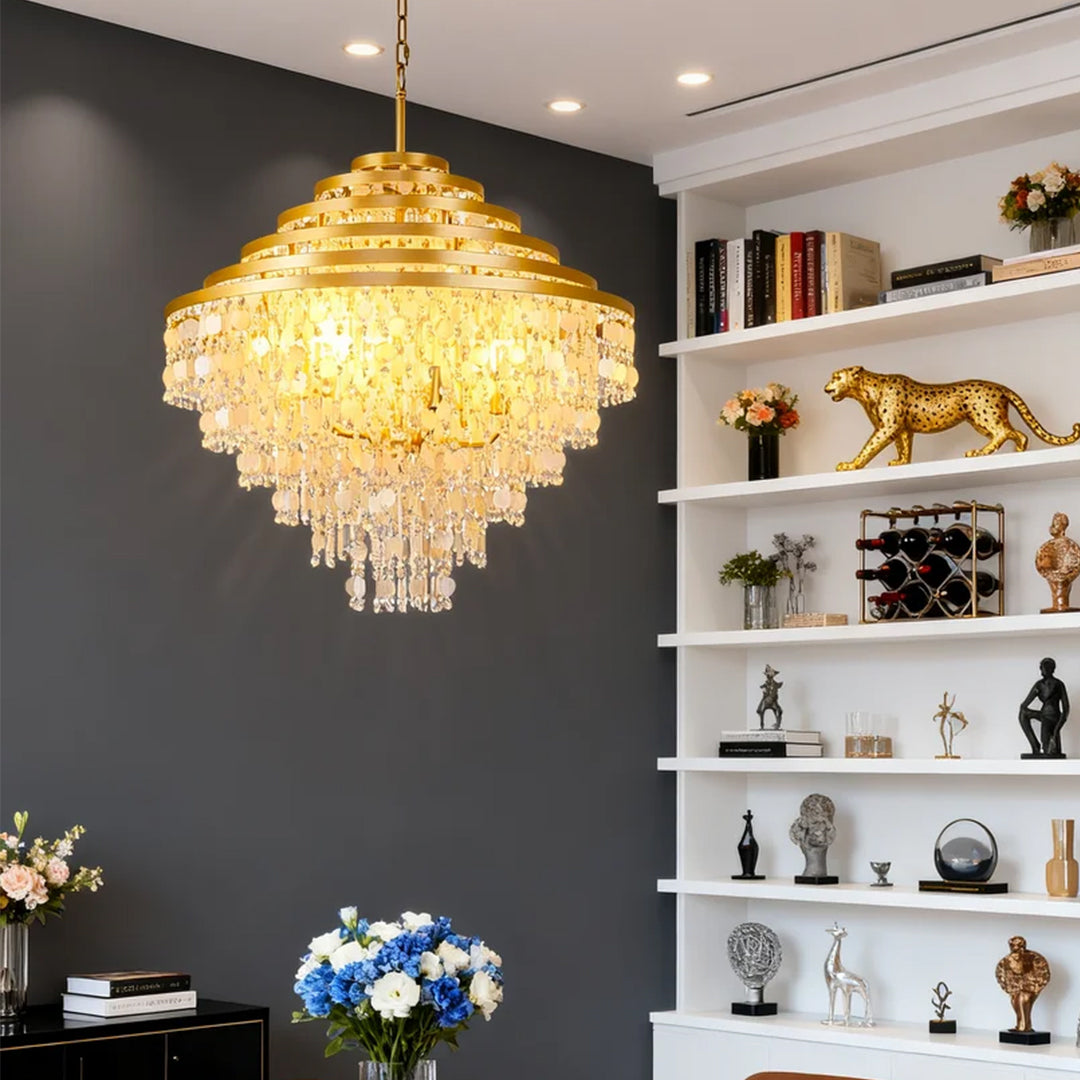 Aurelia Gyro Shell Chandelier — Modern Artistic Pendant Light