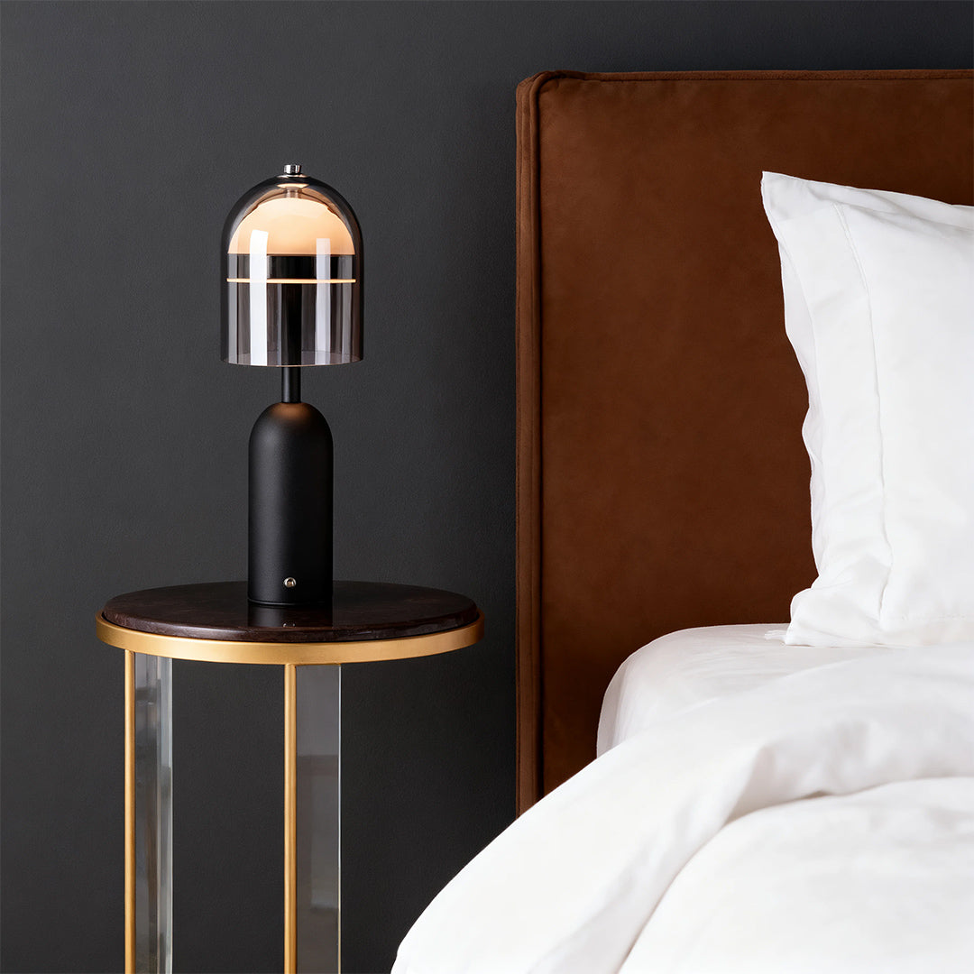 Italian Minimalist Glass Table Lamp with Dimmable LED