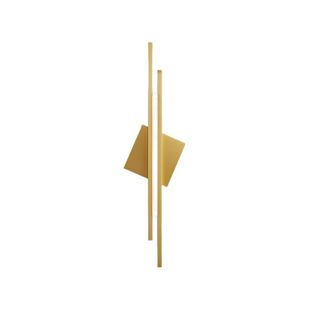 Sculptural Linear LED Wall Sconce in Brass and Acrylic