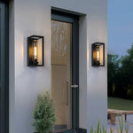 Modern Square Outdoor Wall Sconce in Matte Black, IP54 Waterproof