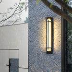 Minimalist Waterproof Outdoor Wall Light in Black Stainless Steel