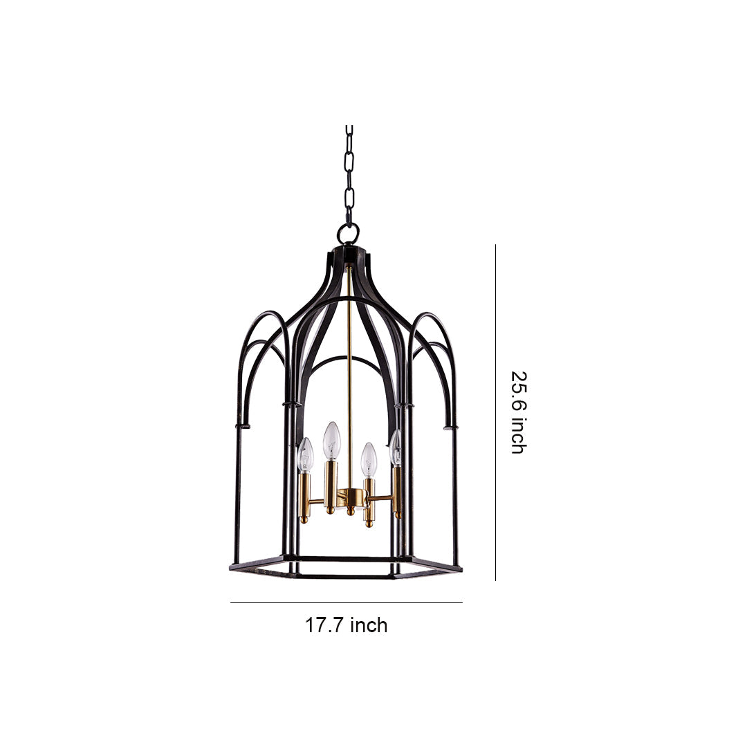 Artisan Iron Lantern Chandelier with Candle Bulbs for Vintage Interiors