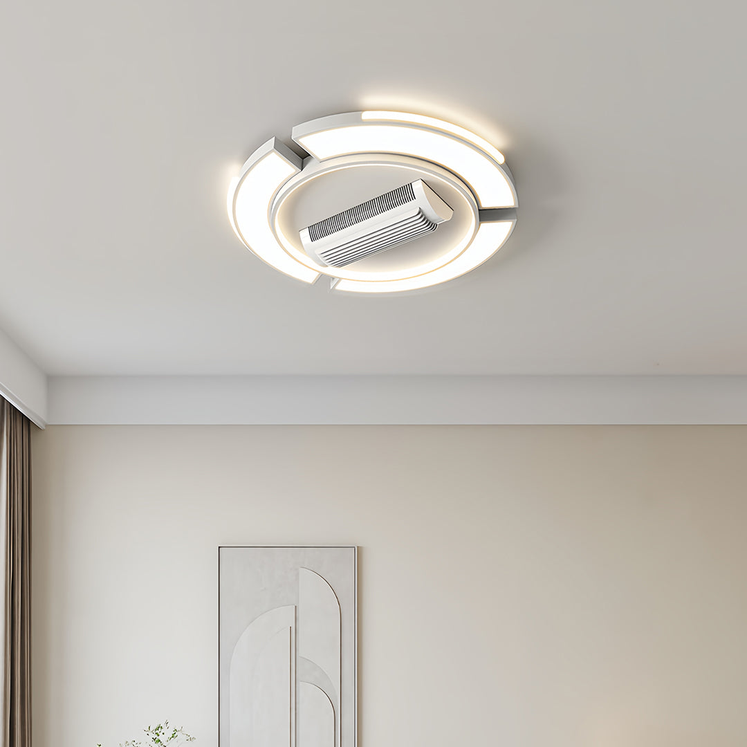 Bladeless Ceiling Fan with Full Spectrum LED Light – Modern Flush Mount