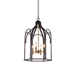 Artisan Iron Lantern Chandelier with Candle Bulbs for Vintage Interiors