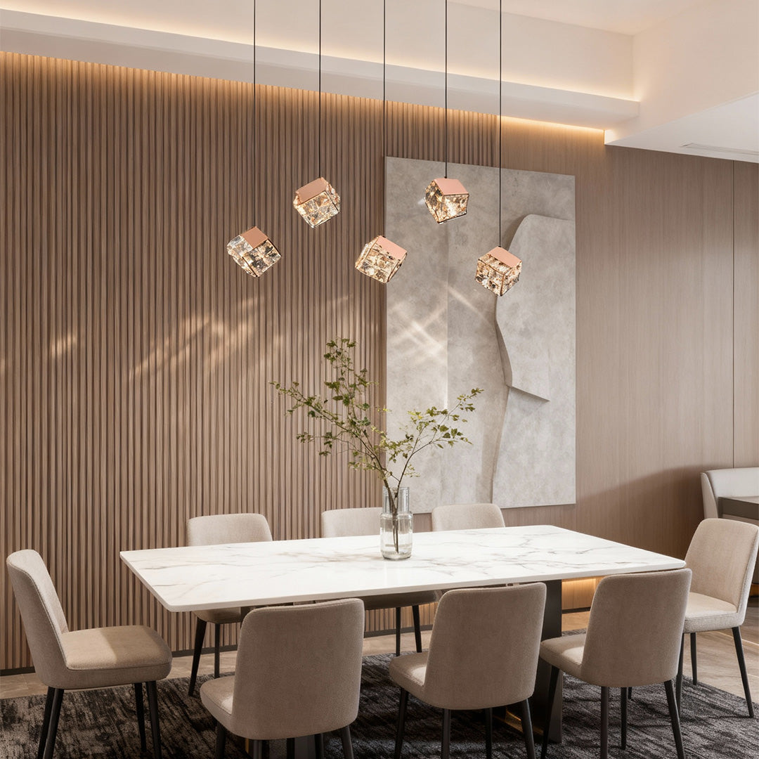 Rubik's Cube Crystal Chandelier – Modern LED Pendant Light