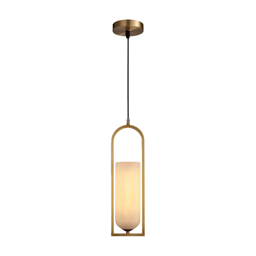 Aurelia Copper Pendant Light with Natural Stone Shade