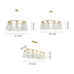Aurelia Crystal Chandelier in Brass, Chrome, or Black