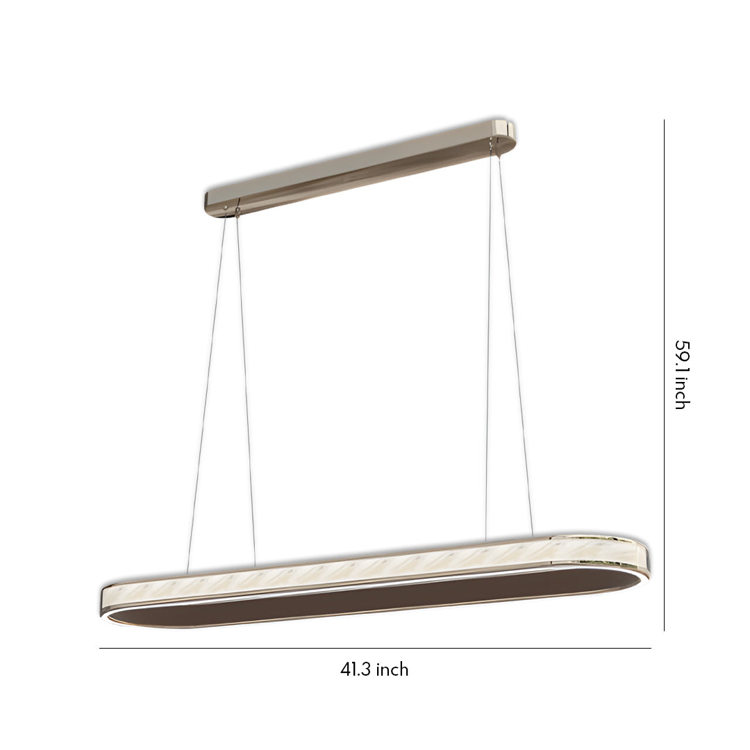 Ellipse Linear LED Pendant Light in Champagne Gold