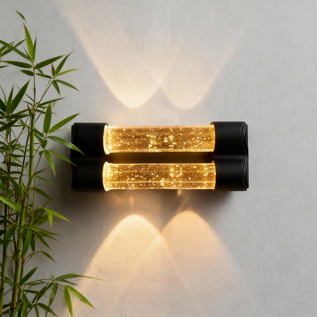 Luxury Crystal Wall Sconce with Up & Down LED Lighting, IP65 Waterproof
