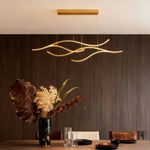 Wavy LED Pendant Light with Adjustable Height in Metallic Finishes
