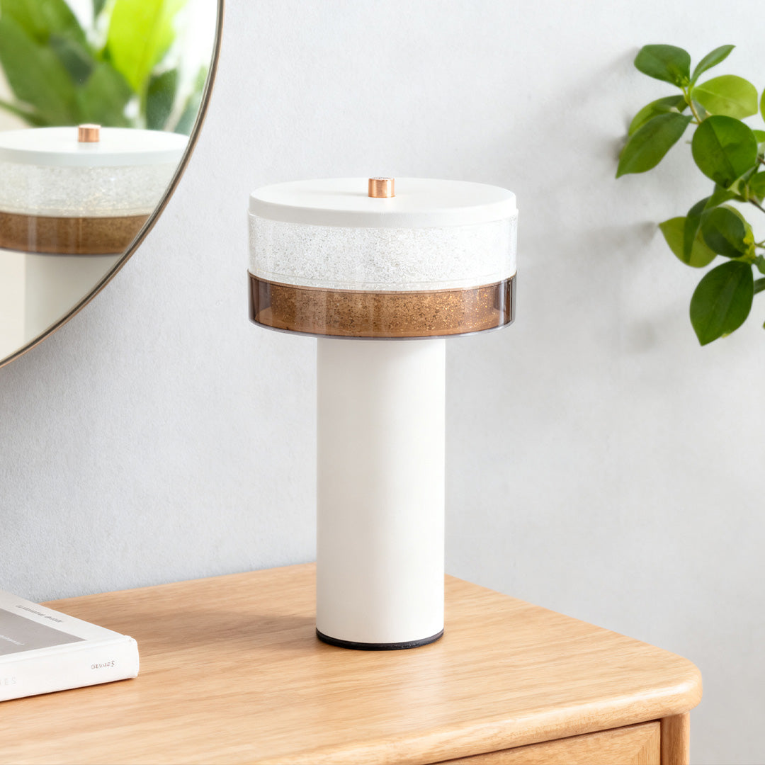 Nordic Cylinder Table Lamp with Stepless Dimming, Rechargeable LED