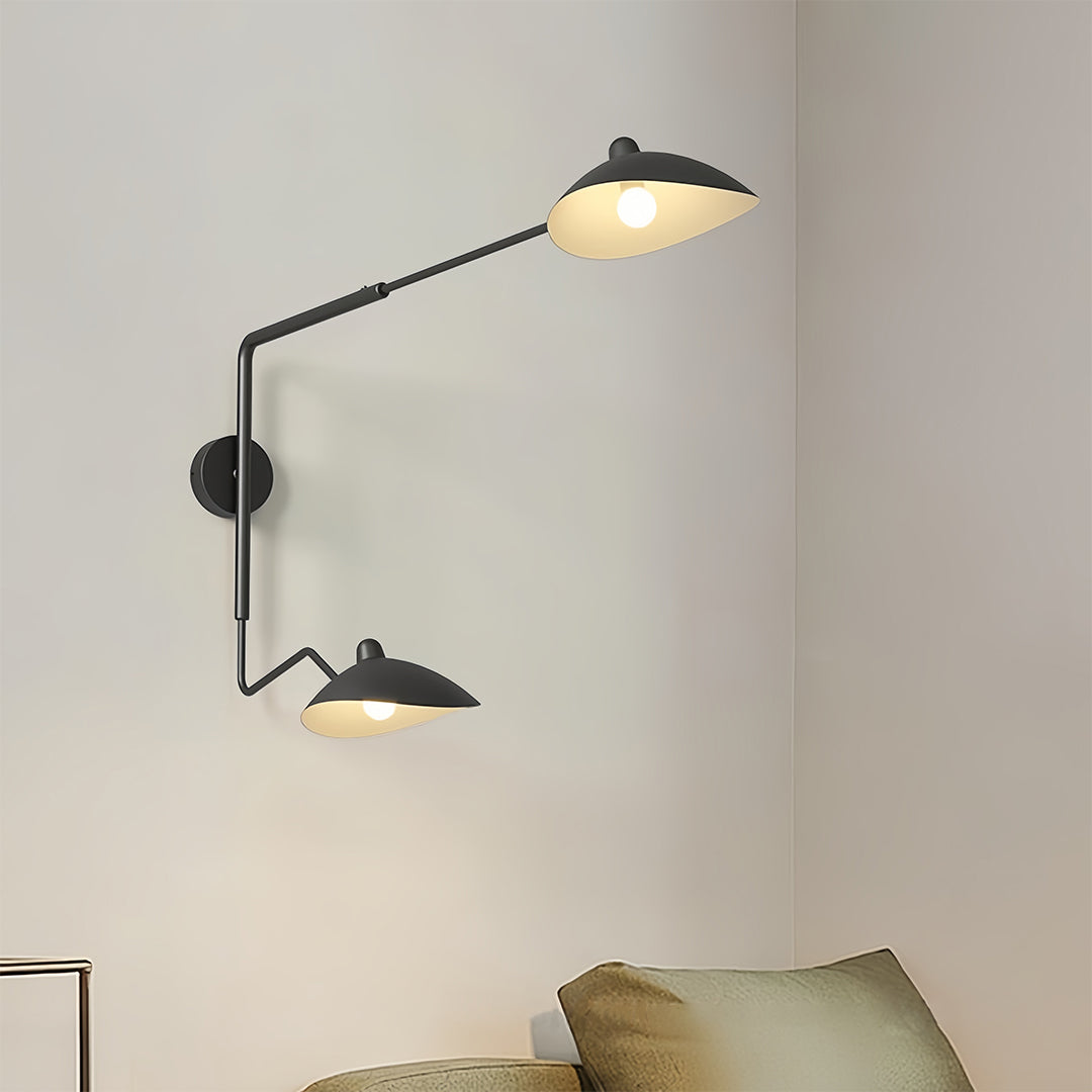 Swing Arm Wall Sconce with Full Spectrum LED, Industrial Modern