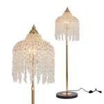 Lumière Crystal Floor Lamp in French Gold — Designer LED-Ready Lighting for Living Rooms & Studies