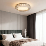 Lumina Crystal Flush Mount Ceiling Light – Contemporary LED Linear Fixture