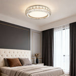 Lumina Crystal Flush Mount Ceiling Light – Contemporary LED Linear Fixture