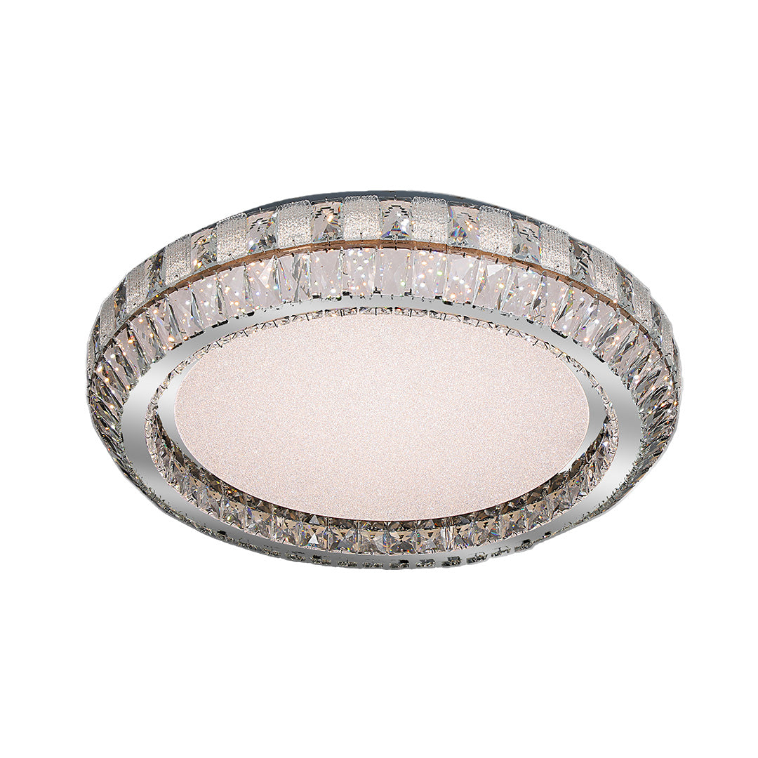 Lumina Crystal Flush Mount Ceiling Light – Contemporary LED Linear Fixture