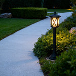 European Cast Aluminum Garden Bollard Light with Clear Glass Shade