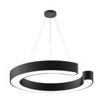 Geometric LED Pendant Light in Matte Black with Frosted Acrylic Shade
