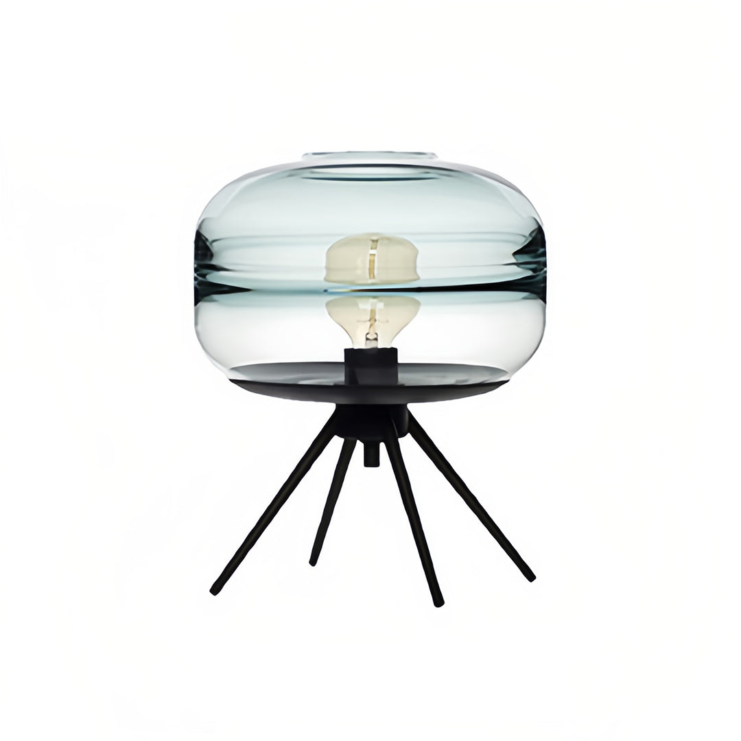 Nordic Glass Table Lamp with Four-Legged Iron Base for Modern Interiors