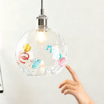 Art Deco Colored Glass Globe Pendant Light, Modern Minimalist Ceiling Lamp