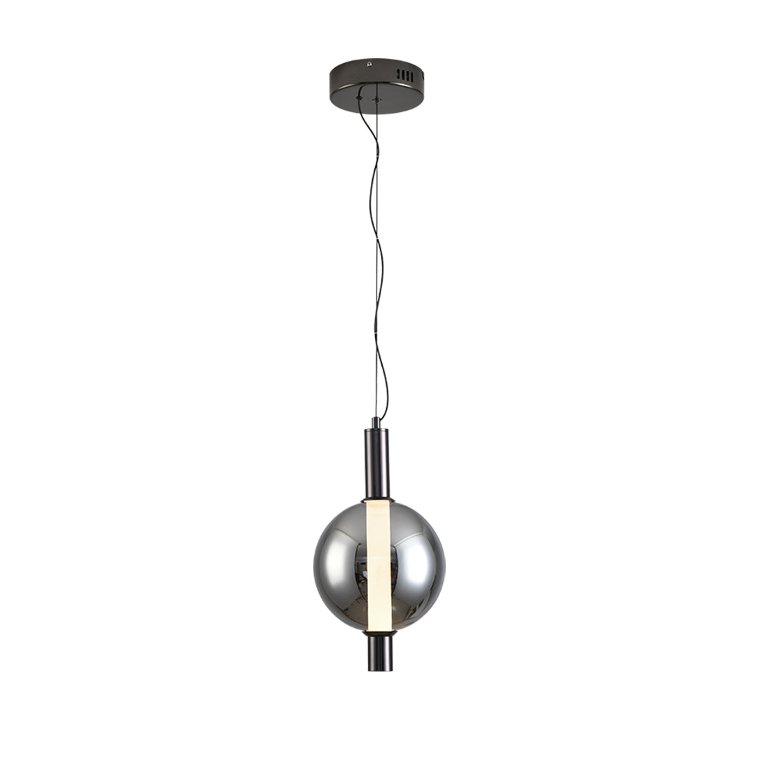 Lumina Modern Pendant Light – Minimalist LED Glass Shade in Silver