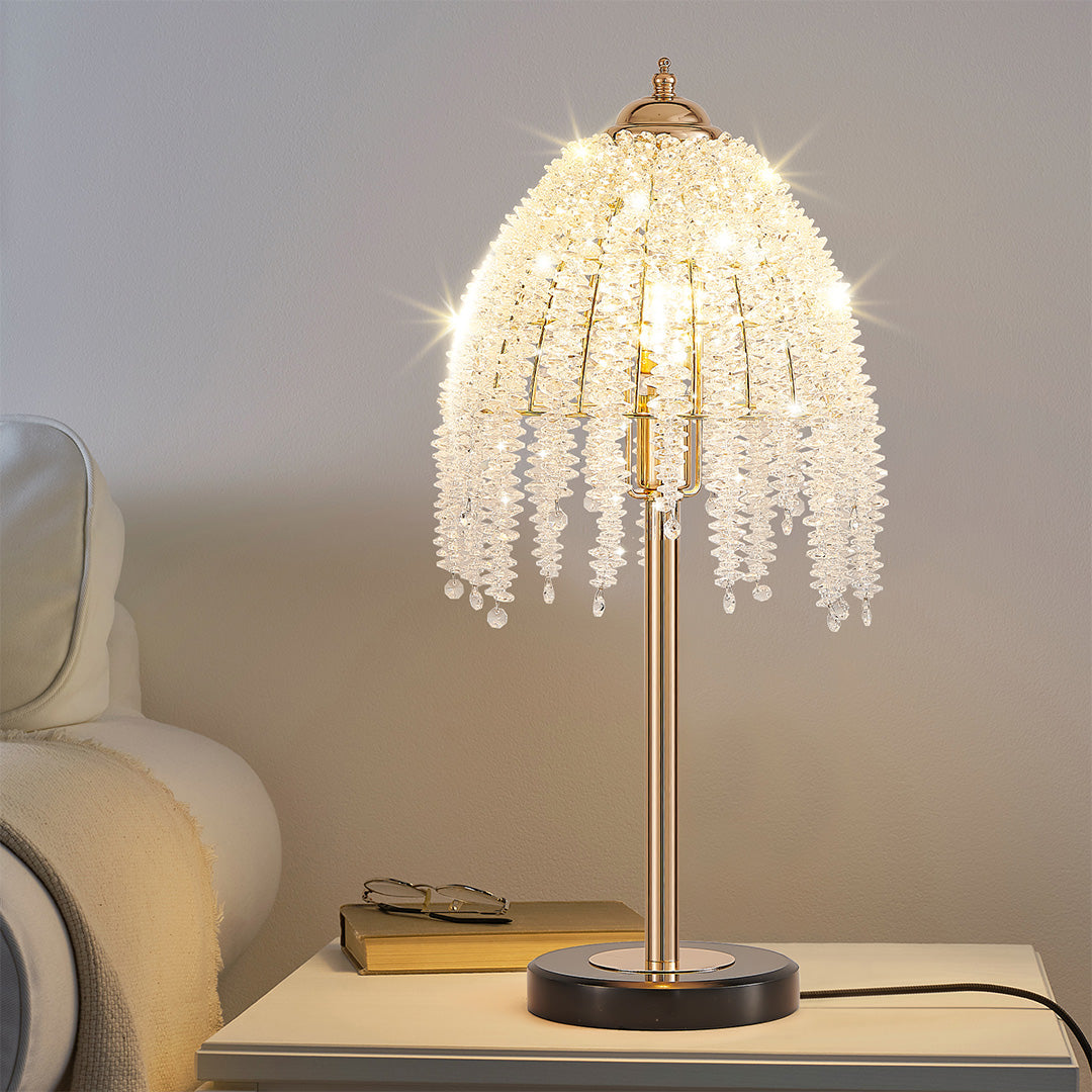 Aurelia Crystal Table Lamp in French Gold Finish