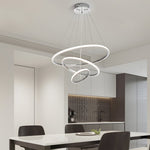 Aurelia Tiered Ring Chandelier — Chrome Finish, LED, Dimmable