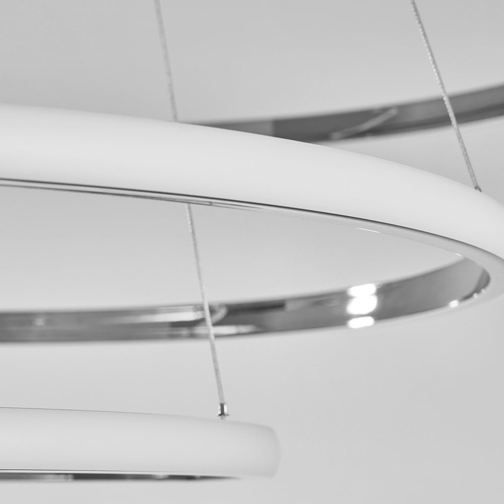 Aurelia Tiered Ring Chandelier — Chrome Finish, LED, Dimmable