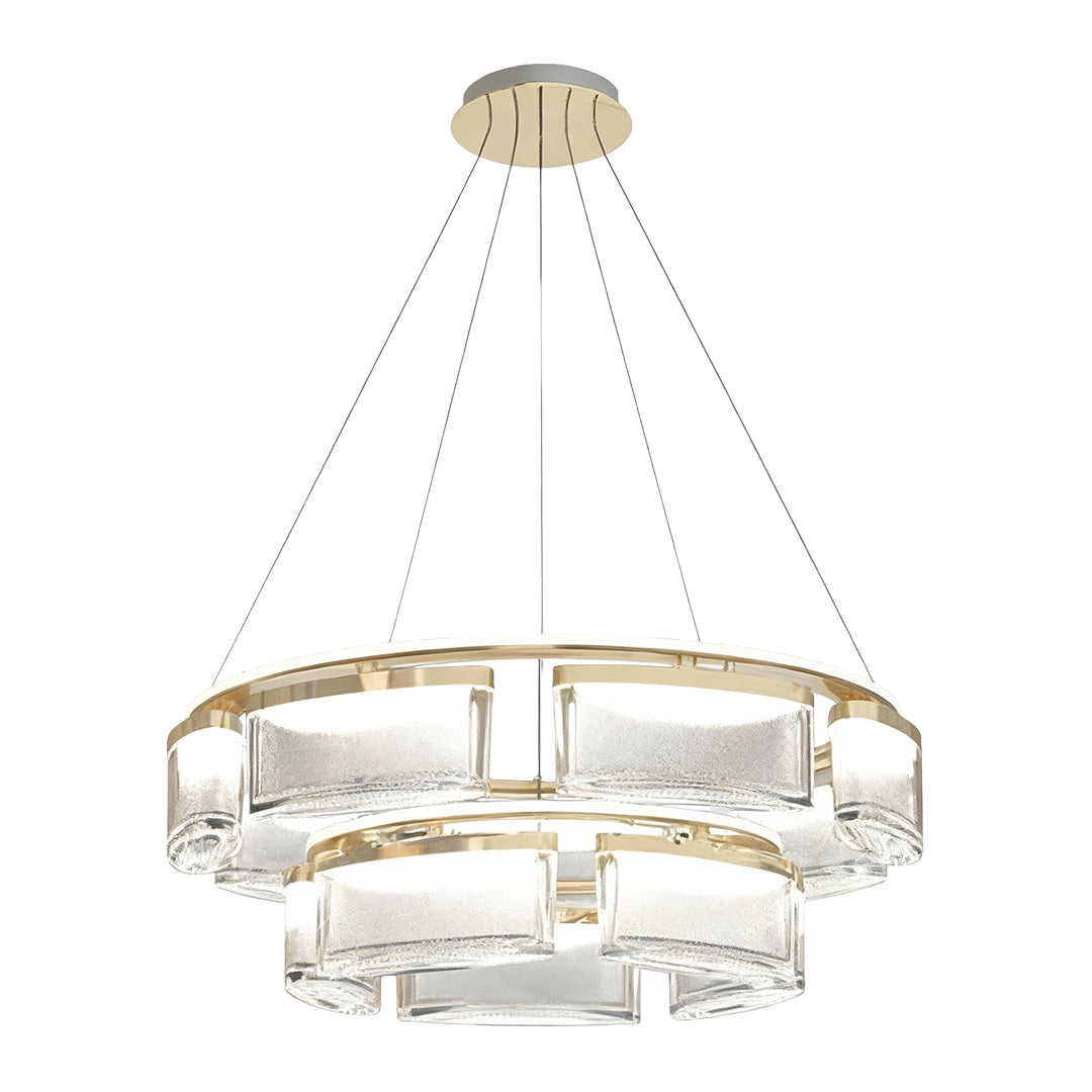 Lumina Crystal Chandelier in Gold Aluminum for Grand Interiors