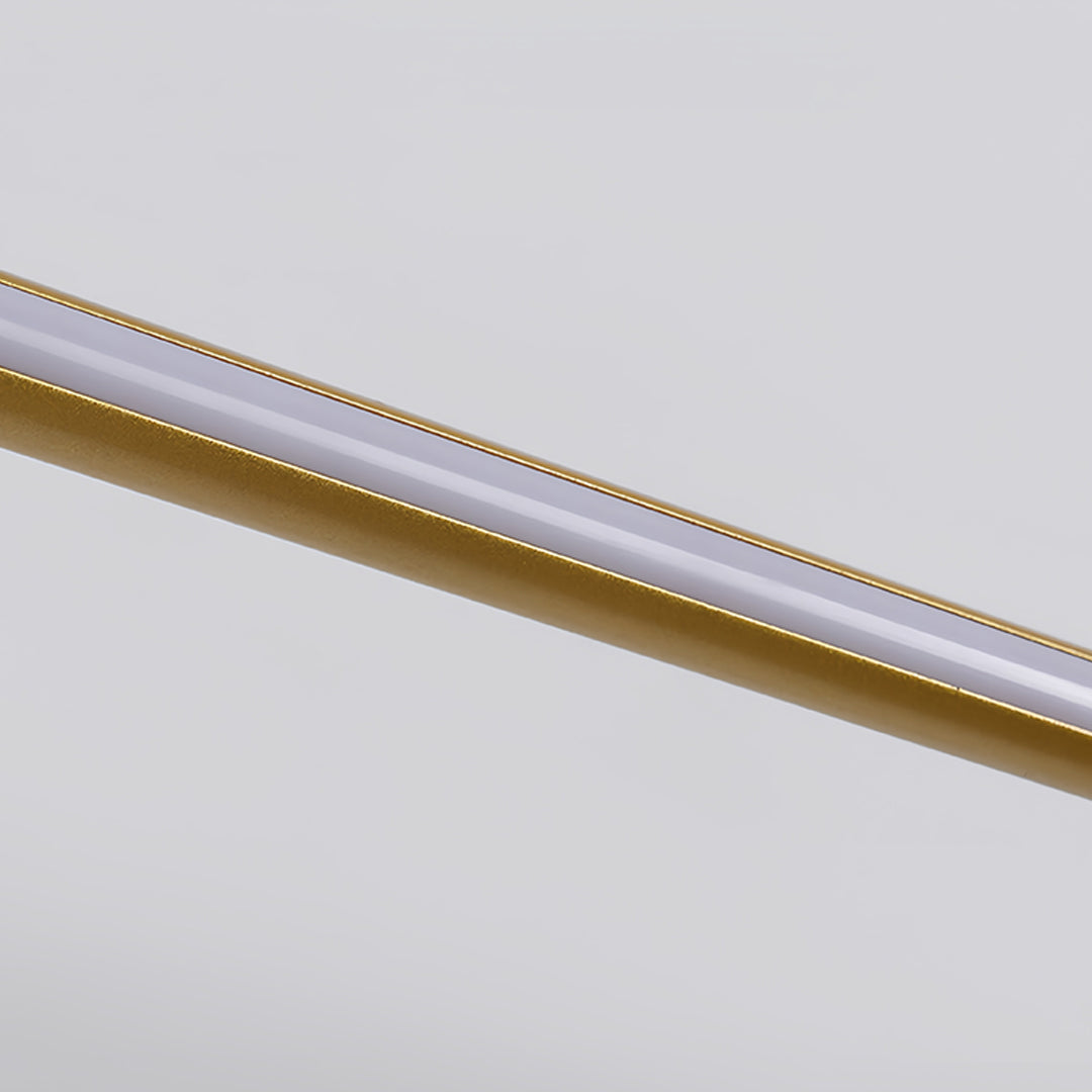 Linear LED Semi Flush Mount Ceiling Light in Black and Brass