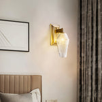 French Retro Brass LED Wall Sconce with Glass Shade for Elegant Interiors