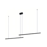 Linear Double Pendant Light in Brushed Black Aluminum