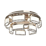 Crystal Flush Mount Ceiling Light in Warm Gold Aluminum