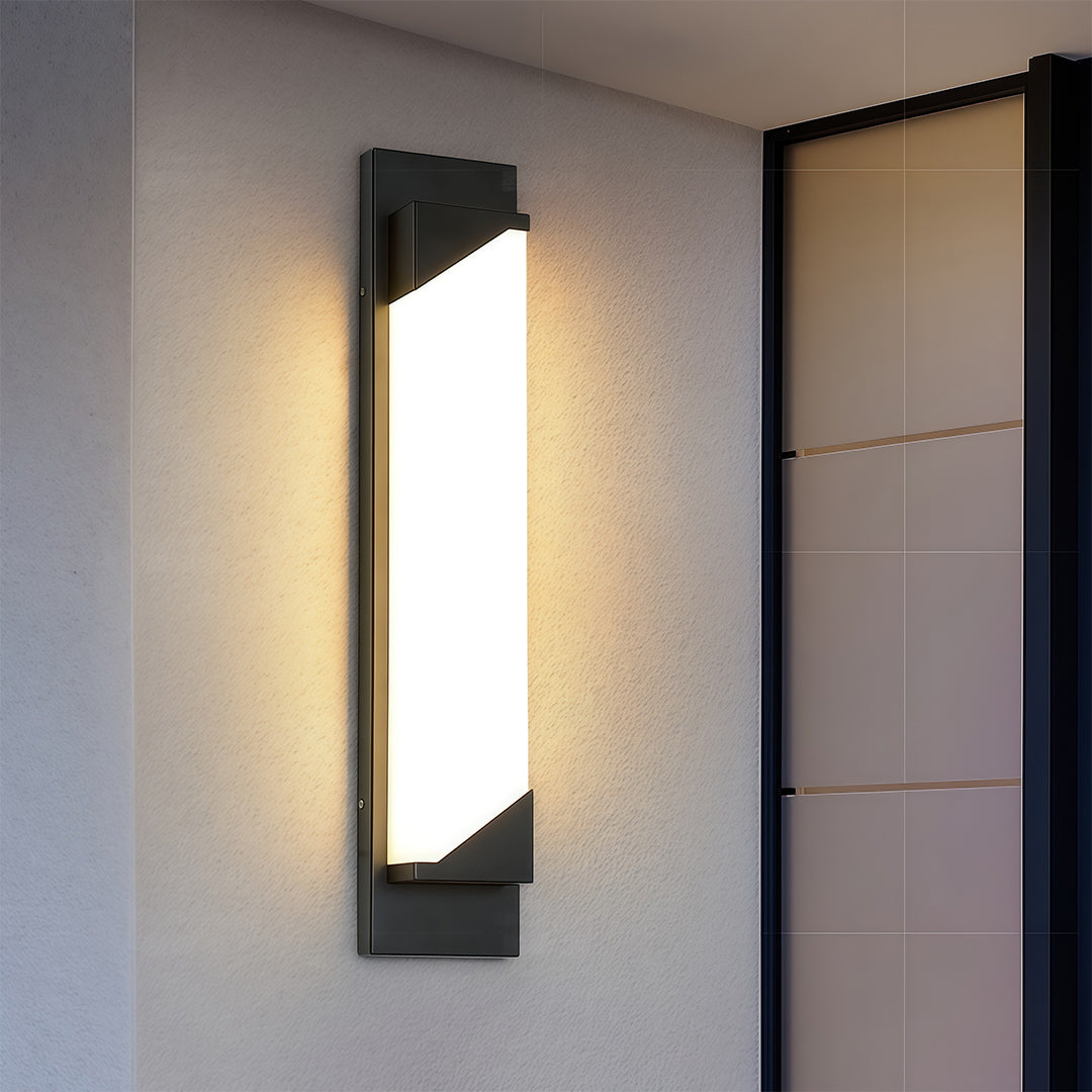 Modern Minimalist Outdoor Linear Wall Light in Sand-Black Stainless Steel
