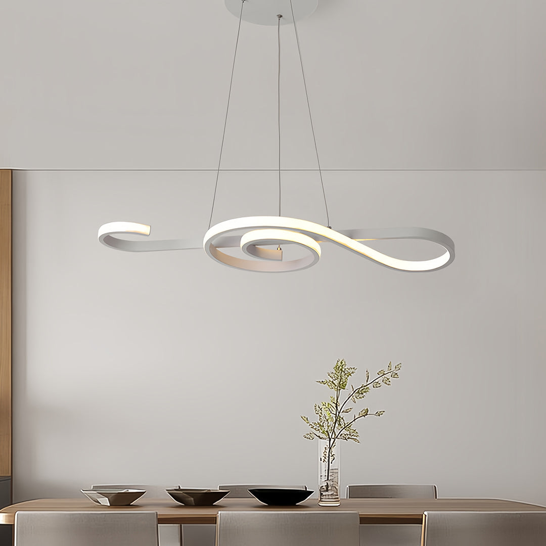 Rhapsody Linear LED Chandelier – Modern Minimalist Pendant Light for Dining & Living Spaces