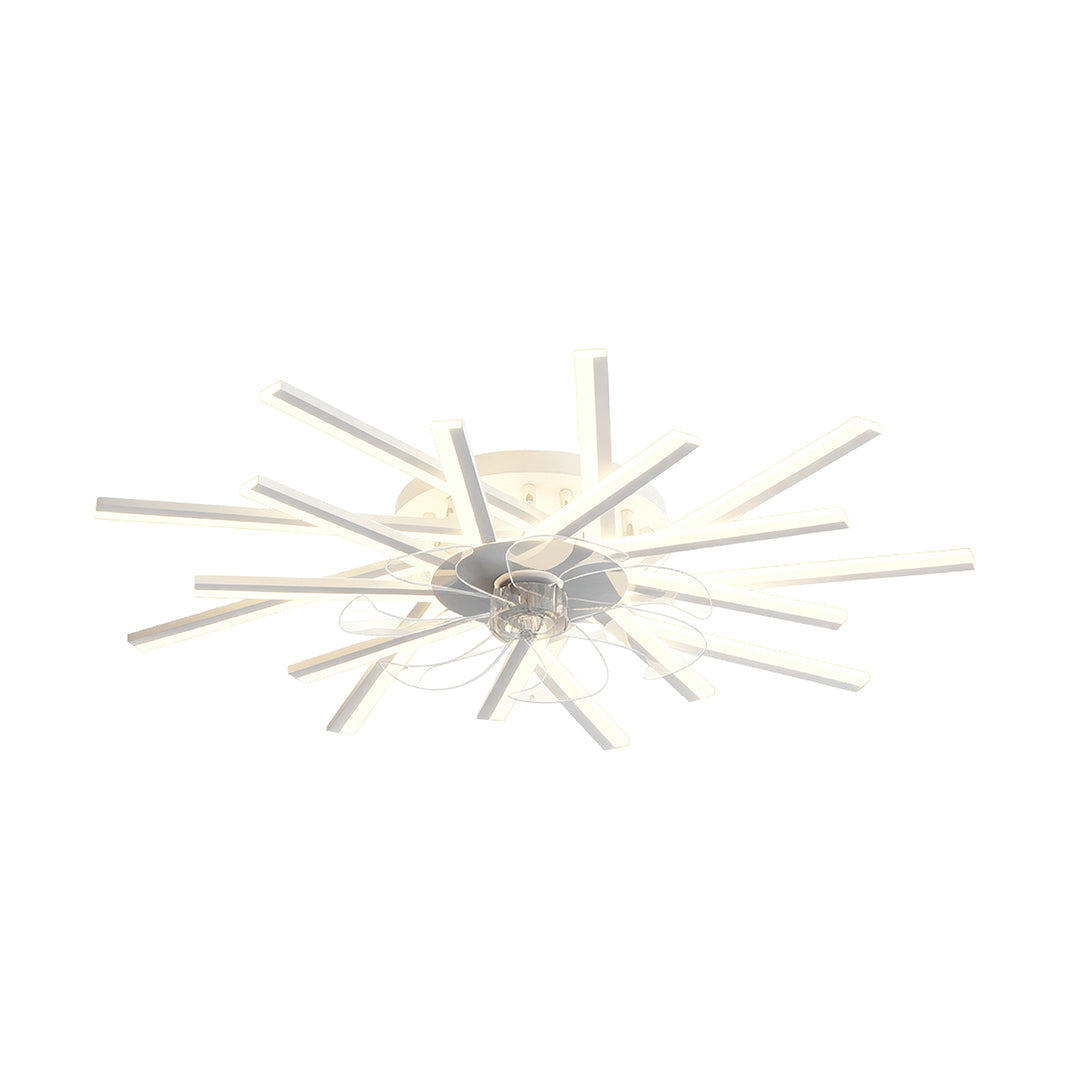Aurelia Iron Ceiling Fan with Dimmable LED Light – Modern Flush Mount