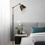 Modern Metallic Floor Lamp with Adjustable Arm for Living Room