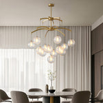 Lumière Moderne Glass Ball Chandelier in Brass, Nickel, or Black