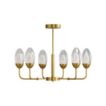 Luxury Copper Modern Chandelier with Clear Glass Shades