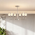 Luxury Copper Modern Chandelier with Clear Glass Shades