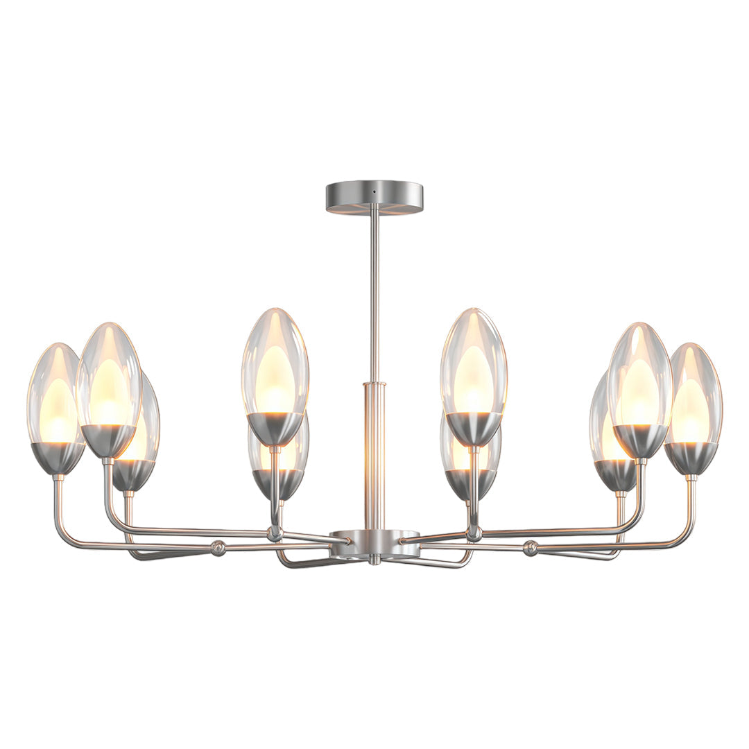 Luxury Copper Modern Chandelier with Clear Glass Shades