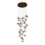Crystal Rotating Staircase Chandelier with Chrome Finish and Adjustable Chain