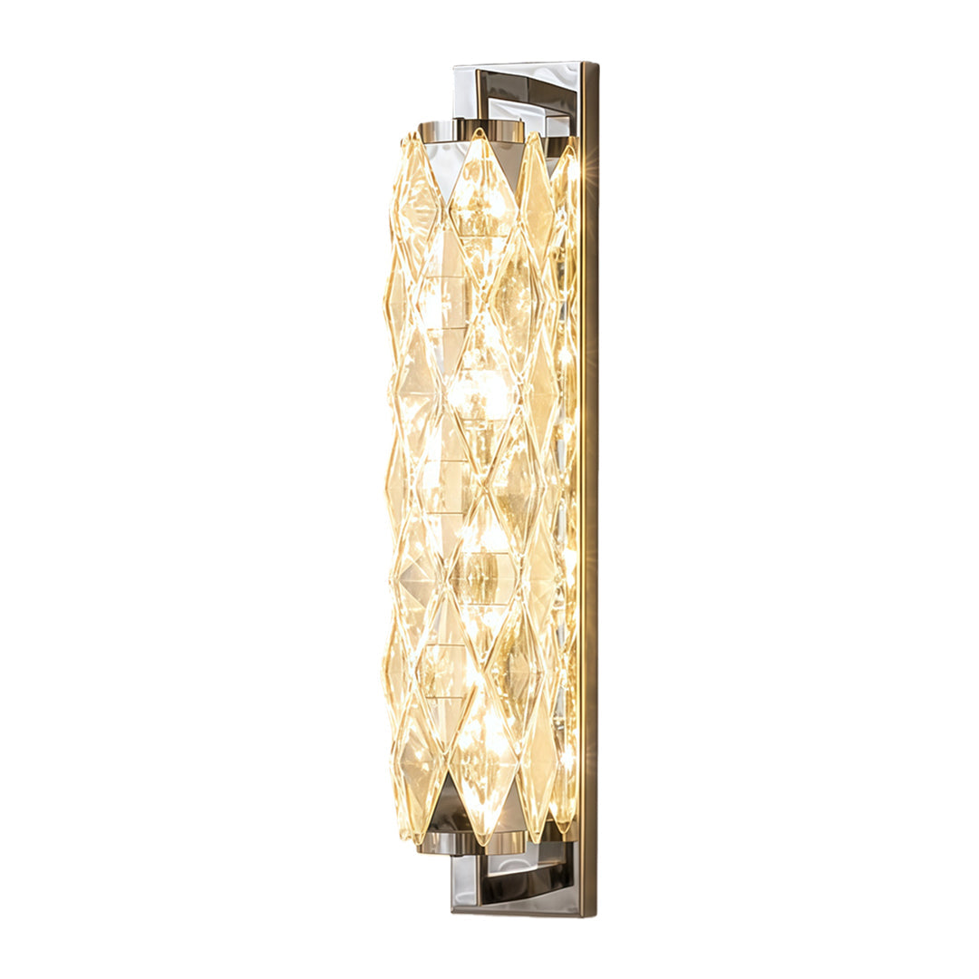 Crystal Geometric Wall Sconce in Tinted Stainless Steel