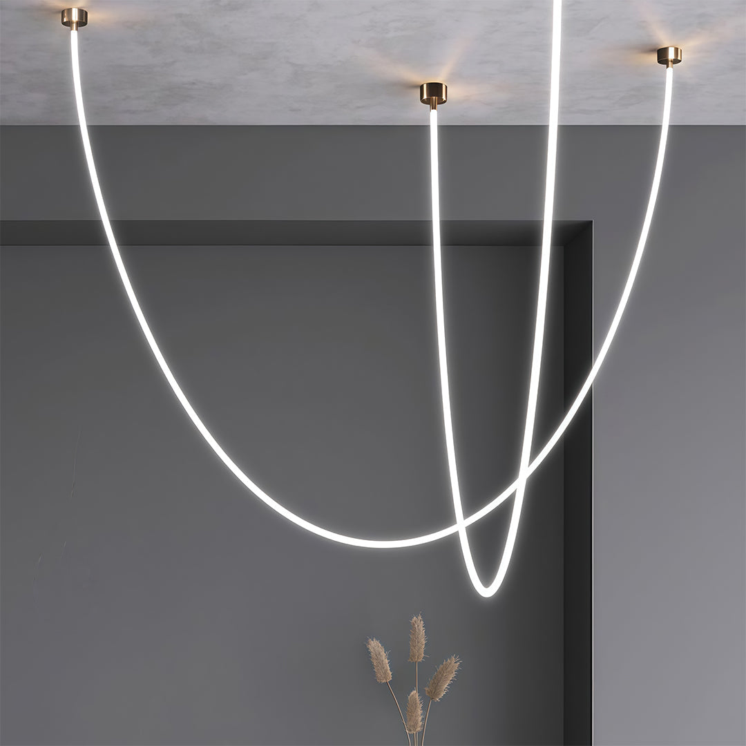 Linear LED Pendant Light – Minimalist Silicone Neon Ceiling Lamp