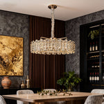Lumina Crystal Chandelier in Champagne Gold with Adjustable LED Lighting